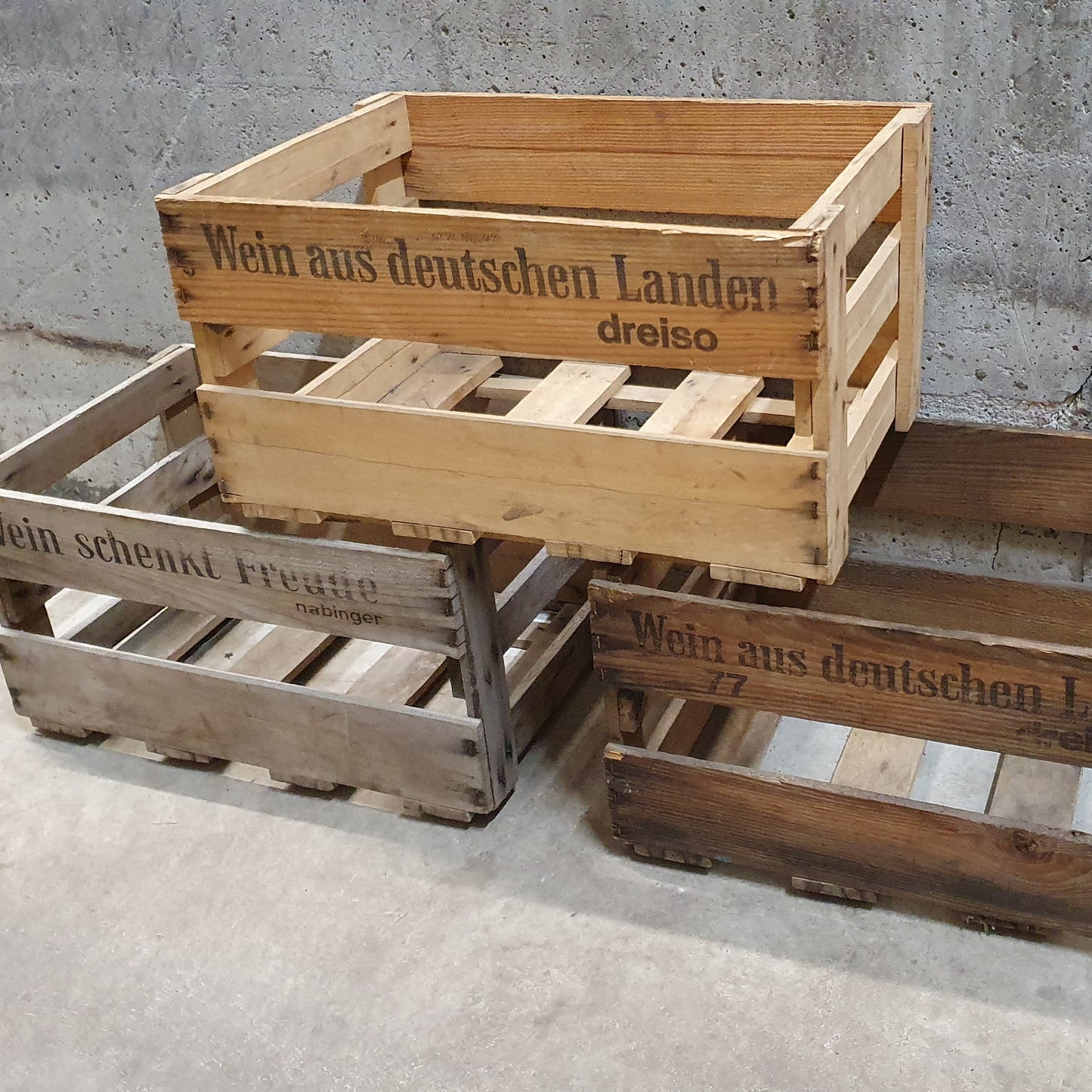 Weinkisten, Weinsteigen, Holzkisten, Dekokisten